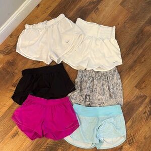 Womens Athletic Shorts Lot 6/Medium Lululemon & Nike